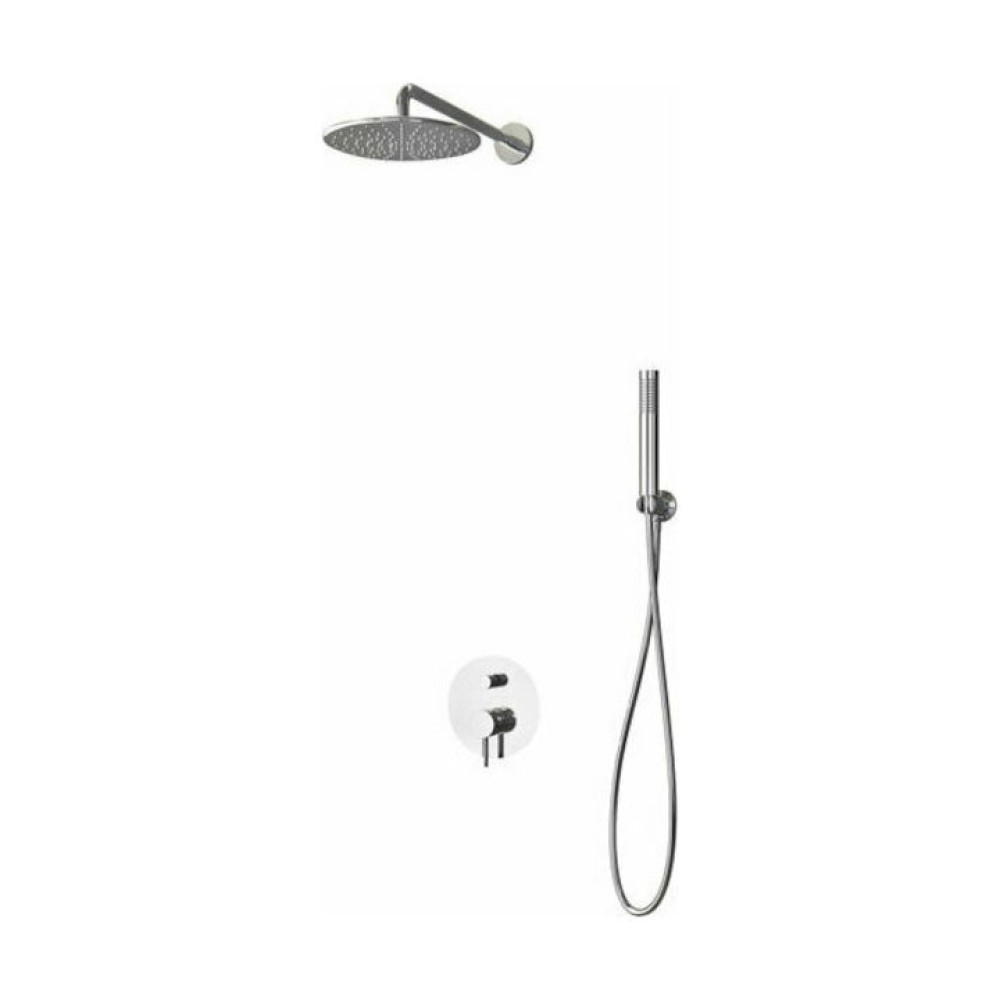 NORDVAL KIT ΝΤΟΥΖΙΕΡΑΣ 2 ΕΞΟΔΩΝ TONDO D300 ΠΛΗΡΕΣ ΣΕΤ CΗROME