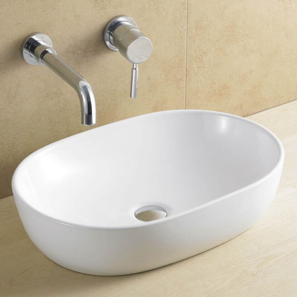 HATZ ΝΙΠΤΗΡΑΣ ΕΠΙΚΑΘΗΜΕΝΟΣ TIFFANI OVAL 49 WHITE MATT 49*36*13.5cm